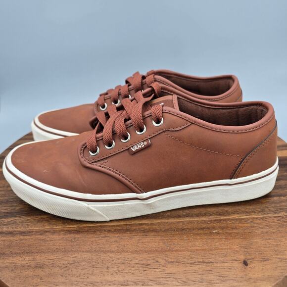 Vans Atwood Shoes Mens 9.5 Brown Leather Low Top Lace Up Athletic Sneakers main image 8